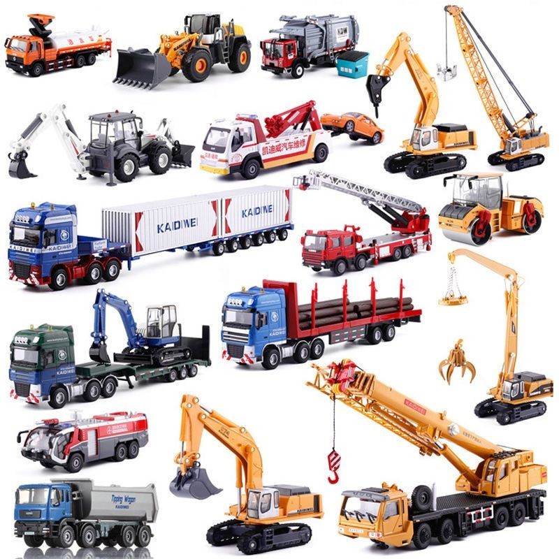 ★Ins รถรุ ่ น Kaidiwei วิศวกรรมยานพาหนะ Excavator รถโลหะผสมรุ ่ น Fire Truck Crane Dump Truck ของเล ่ นเด ็ กชุด