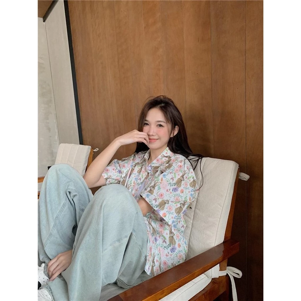 MIMI&DIDI เสื้อเชิ้ตฮาวายแขนสั้นลายดอกไม้ #W367 thumbnail 7