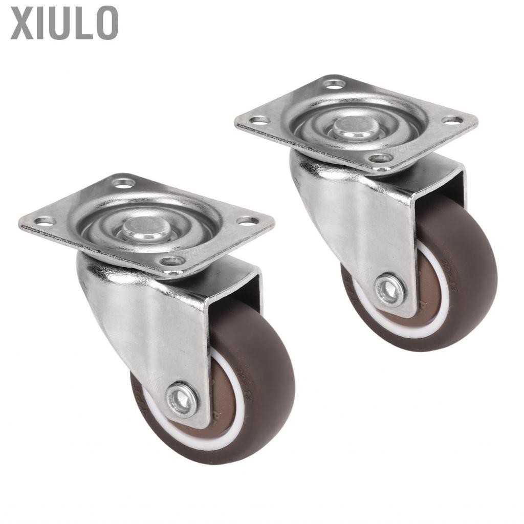 Xiulo Outdoor 33lb Metal Caster Soft Rubber Swivel Silver Roller Wheel Plating Chromium Platform Trolley