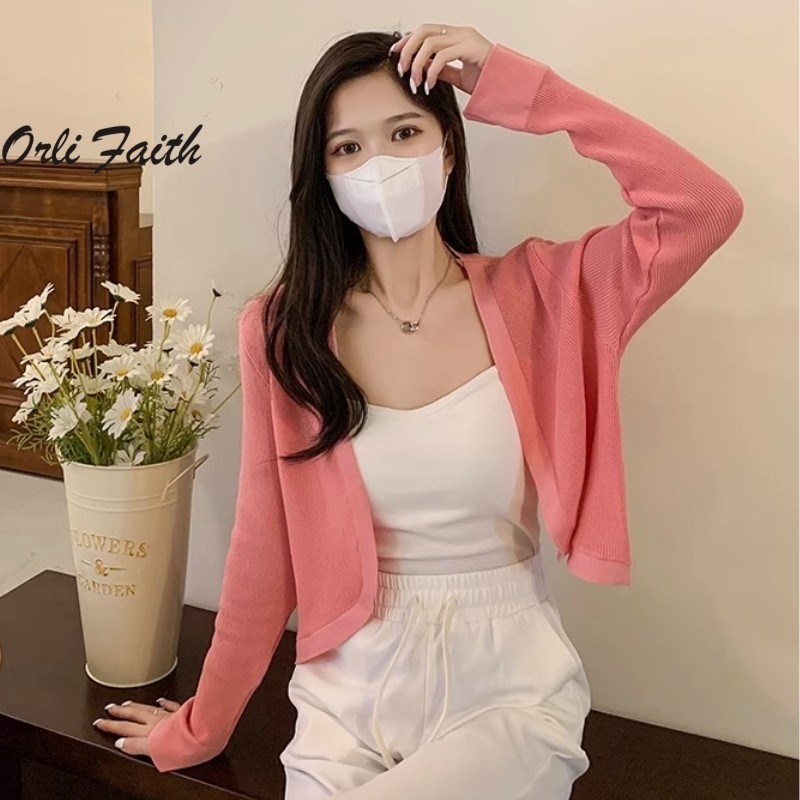 Orlifaith เสื้อคาร์ดิแกน ผ้าเรยอนถัก กันแดด แฟชั่นใหม่ สําหรับผู้หญิง 2024