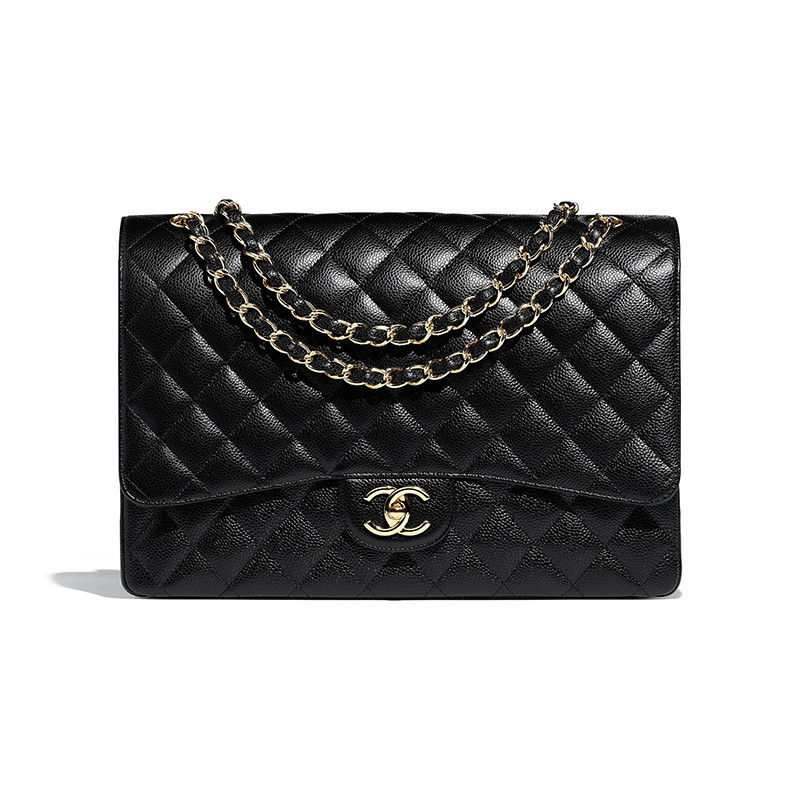 Chanel/Chanel Women's Bag MAXI BORA Classica Black Classic Diamondback Casual Chain Shoulder Crossbody