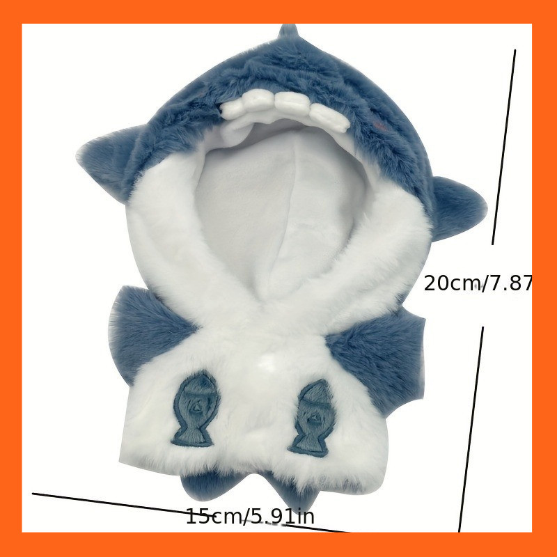 Blue Shark Pajama Coat - ชุดการ์ตูนน่ารักสําหรับตุ๊กตา 7.87 นิ้ว - เหมาะสําหรับ K-POP ตุ๊กตาสะสม & ของเล่นตุ๊กตาผู้ที่ชื่นชอบ Charming Kawaii