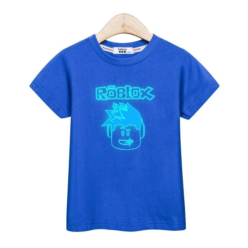 T shirt ❤️เสื้อยืดเรืองแสง ลาย Roblox  สํำหรับเด็ก
