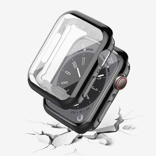 เคสใสสําหรับ Apple Watch Series 11/10/9/8/7/6/5/4/SE/3/2/1 และ Ultra 3/2 ขนาด 49 46 45 44 42 41 40 38 พร้อมฟิล์มกันรอยเต็มหน้าจอ