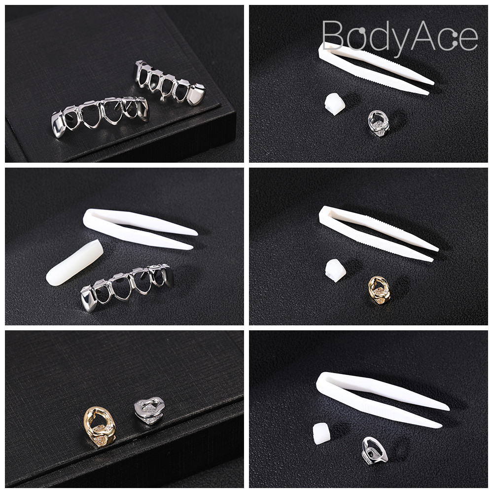 Bodyace Rapper ฟันหมวกขัดฟัน Grillz 1PC คริสตัลด ้ านล ่ าง Grillz สําหรับฟัน Hip Hop Star รูปร ่ างฟันเครื ่ องประดับ - รูปที่ 5
