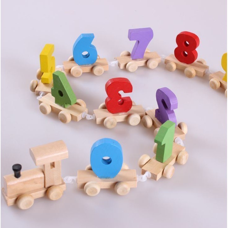 สต็อคไทย ❤️ รถไฟตัวเลข รถไฟตัวอักษร ABC ของเล่นไม้สำหรับเด็กเล็ก