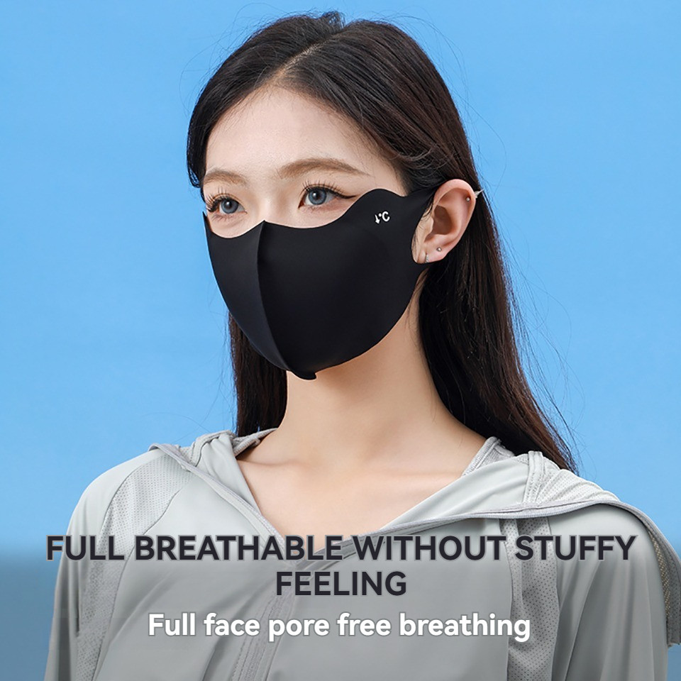 GTUBIKE UPF50+ แฟชั่นน้ำแข็งไหมป้องกันแสงแดดป้องกันรังสียูวีหน้ากากป้องกันมุมตา - รูปที่ 4