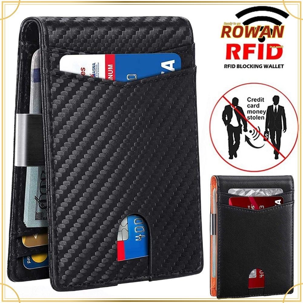Rowans Mens Slim Wallet Slim Front Pocket Thin Small Wallet RFID Blocking Leather Wallet