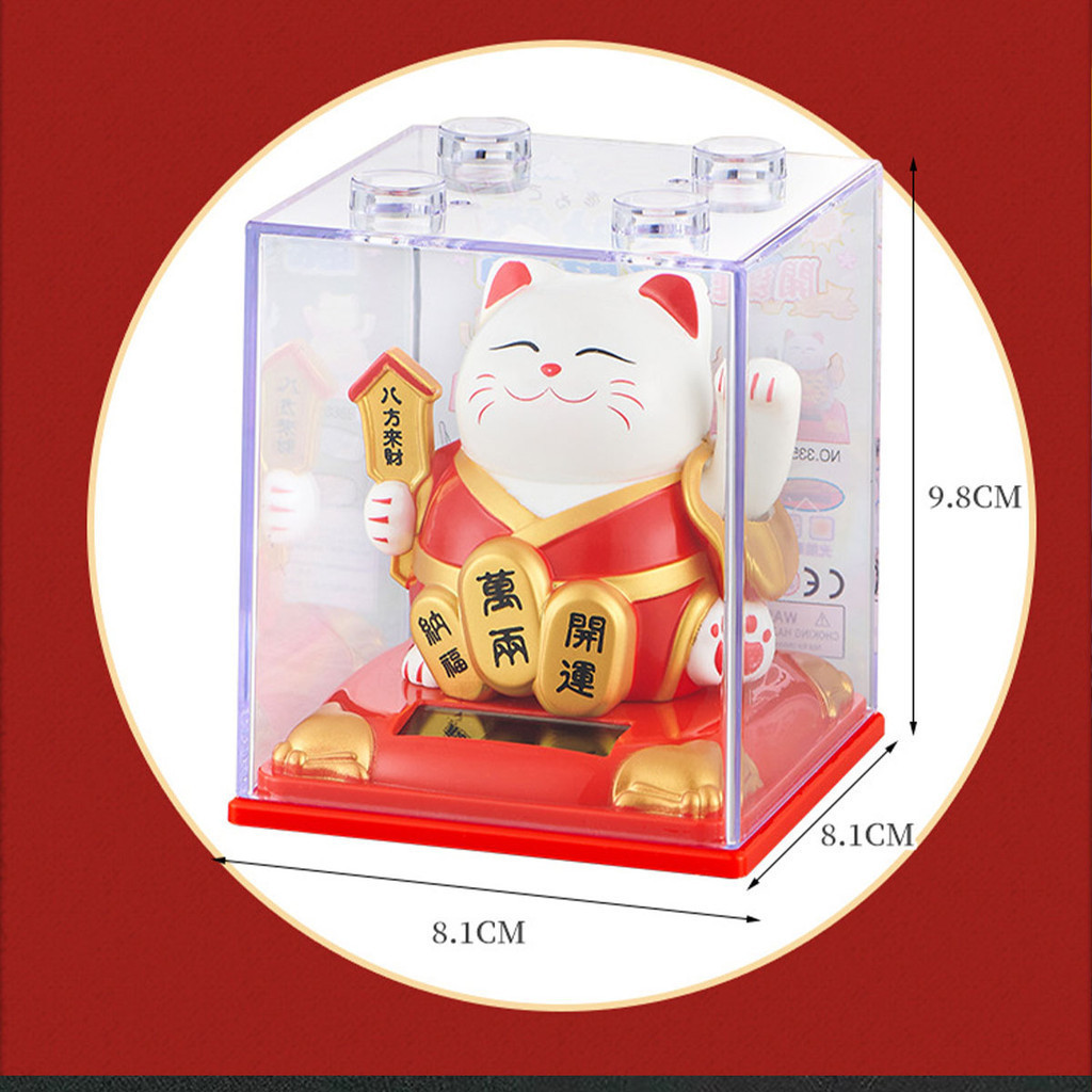 แมวกวักนำโชค แมวกวัก พร้อมกล่องอะคริลิค กวักแขนได้ ช่วยเรียกโชคลาภ พลังงานโซล่าเซลล์ เสริมฮวงจุ้ย - รูปที่ 7
