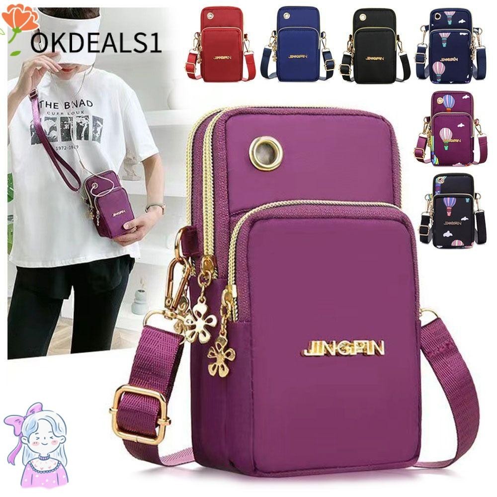 Dealshop กระเป๋าสตางค์ กระเป๋าใส่โทรศัพท์มือถือ 3 ชั้น สําหรับผู้หญิง