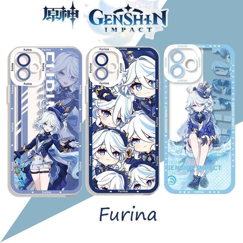 เคสโทรศัพท์สําหรับrealme C67 4G 12 Pro Plus C53 C55 C11 C12 C15 C21Y 5 6 7 8 9 10 shell Genshin Impact Furinaซิลิโคนอะนิเมะการ์ตูนกรณีโปร่งใสน่ารักรูปแบบ