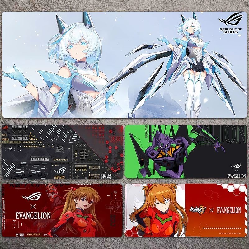 R ROG Asuka Ji Luminous EVA Co-Branded Edition แผ่นรองเมาส์โต๊ะคอมพิวเตอร์ Pad เกมคีย์บอร์ด Pad Desktop Seaming