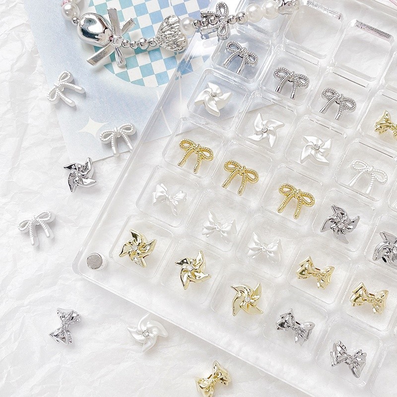 การเก็บรักษาสีหวานเย็นลมโบว์ลูกปัดลูกปัด Interlayer DIY สร้อยข้อมือทำด้วยมือสร้อยคอต่างหูลูกปัดอุปกรณ์เสริมวัสดุ