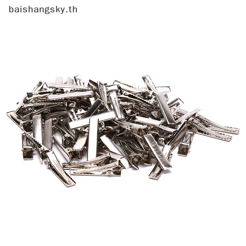 Byth 100 ชิ ้ นสีดํา Hairclips เดี ่ ยว Prong จระเข ้ Hairpin เปล ่ า Setg คลิปผม byth