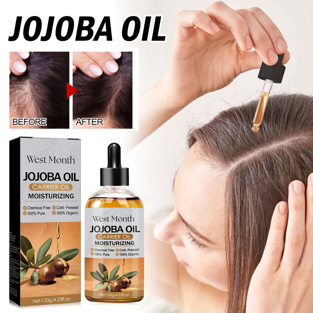 Jojoba น ้ ํามันหนาแน ่ นผมของเหลวผมแข ็ งผมหนา Anti-fall Repair แห ้ ง Fizzy Smooth Hair Oil