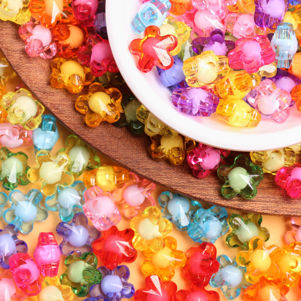 20 ชิ้นเครื่องประดับสองชั้นทํา DIY Craft Transprament ผีเสื้อ/ดอกไม้/ดาวหลวมลูกปัดจี้สร้อยคอสร้อยข้อมือ