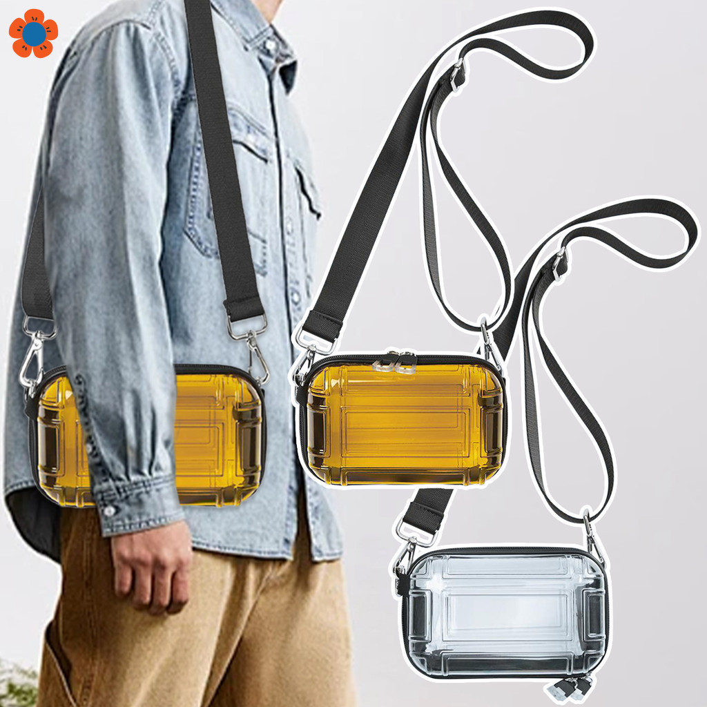 Flap PVC โปร่งใส Unisex แฟชั่นซิป HARD กระเป๋าสะพายกระเป๋าถือกระเป๋าโทรศัพท์ Street สไตล์คุณภาพสูง All-match JP1TH