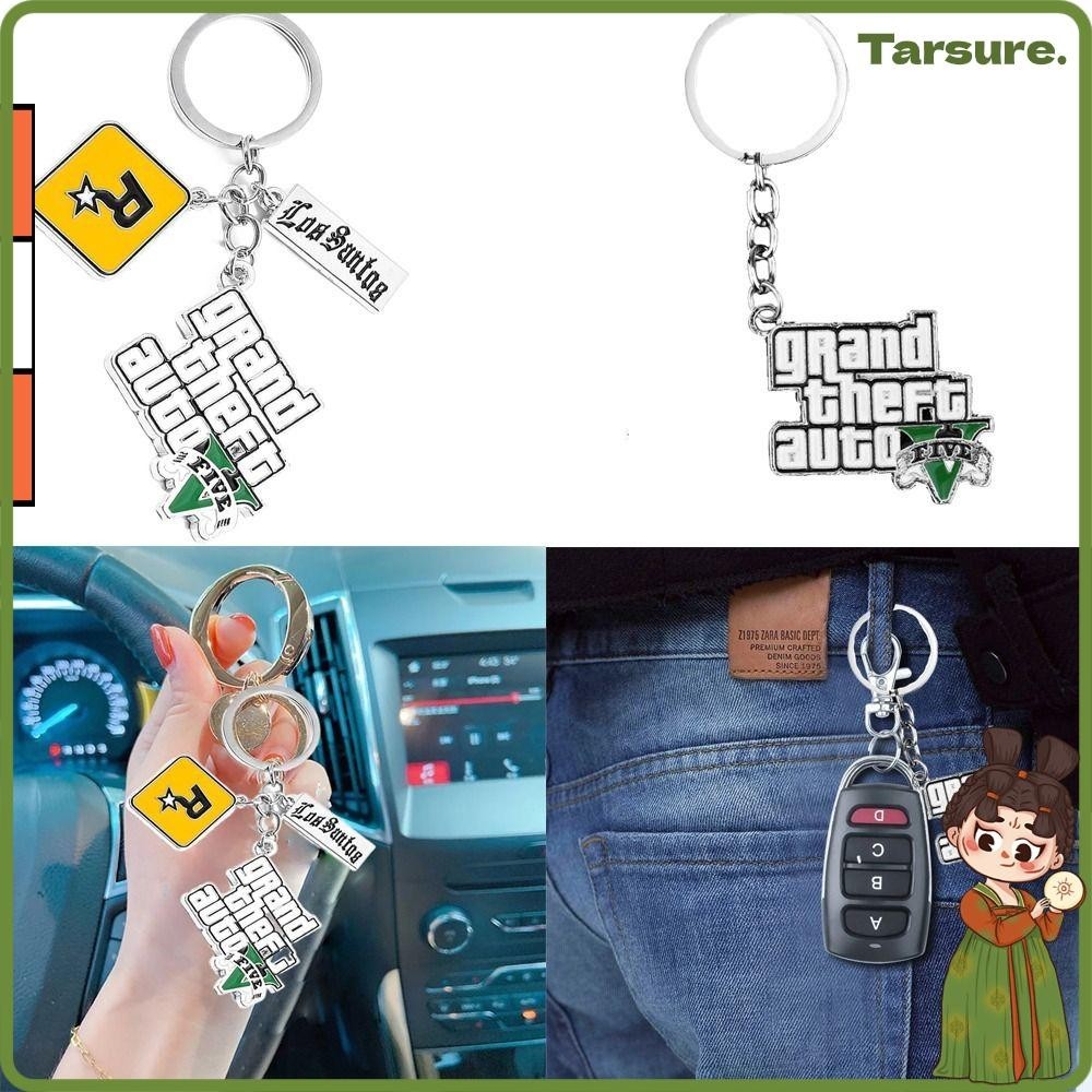 Tarsureth เกม PS4 GTA5 พวงกุญแจกระเป ๋ าจี ้ พวงกุญแจผู ้ ถือกุญแจจี ้ รถ Keyholder GTA V Grand Theft Auto 5 Star Muti เครื ่ องประดับผู ้ ชายผู ้ หญิง