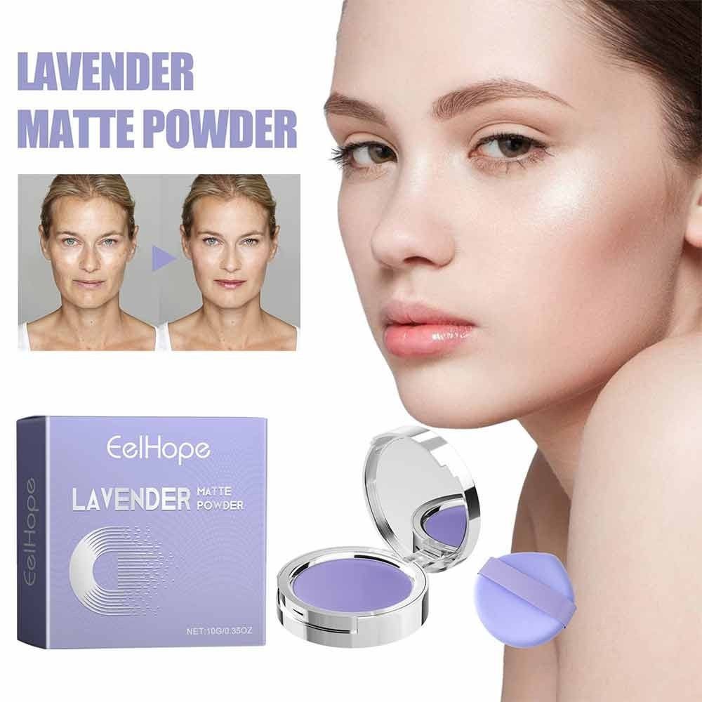 Chillab Lavender Matte Powder,Oil Control Face Pressed Powder,Lavender Matte Pow Face