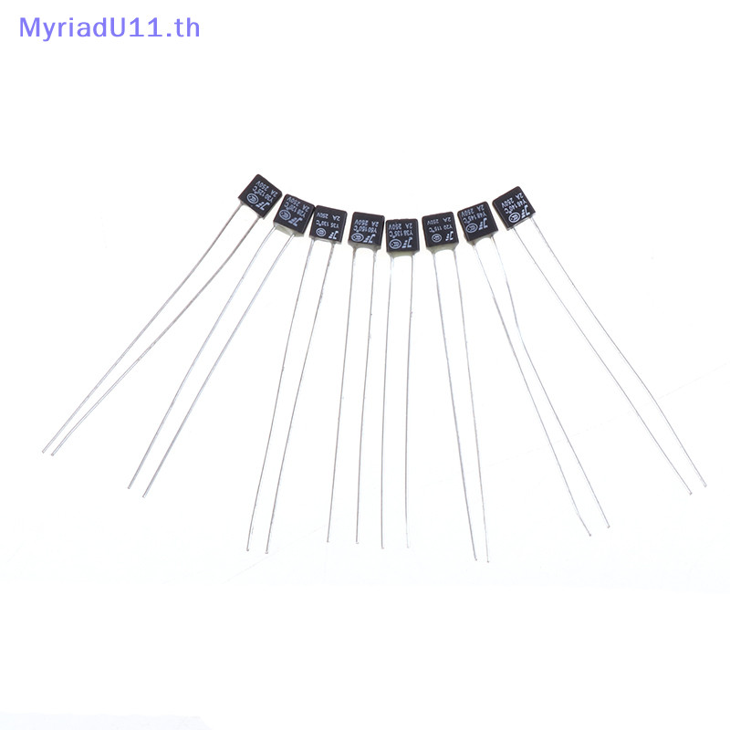 Myriadu 10 ชิ้นสีดําสแควร์พัดลมมอเตอร์ 2A 250V ฟิวส์ความร้อน LED Fues 115 120 125 130 135 140 145 150 องศาอุณหภูมิสวิทช์ TH