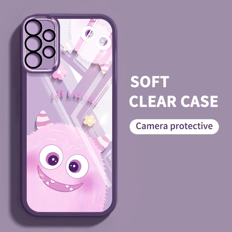 SAMSUNG น่ารักมอนสเตอร์โปร่งใสเคสโทรศัพท์สําหรับsamsung Galaxy A52 A72 A32 A23 4G A52 A72 A32 A23 A33 A53 A73 5G A52Sกรณีกันกระแทกป้องกันปกอ่อน