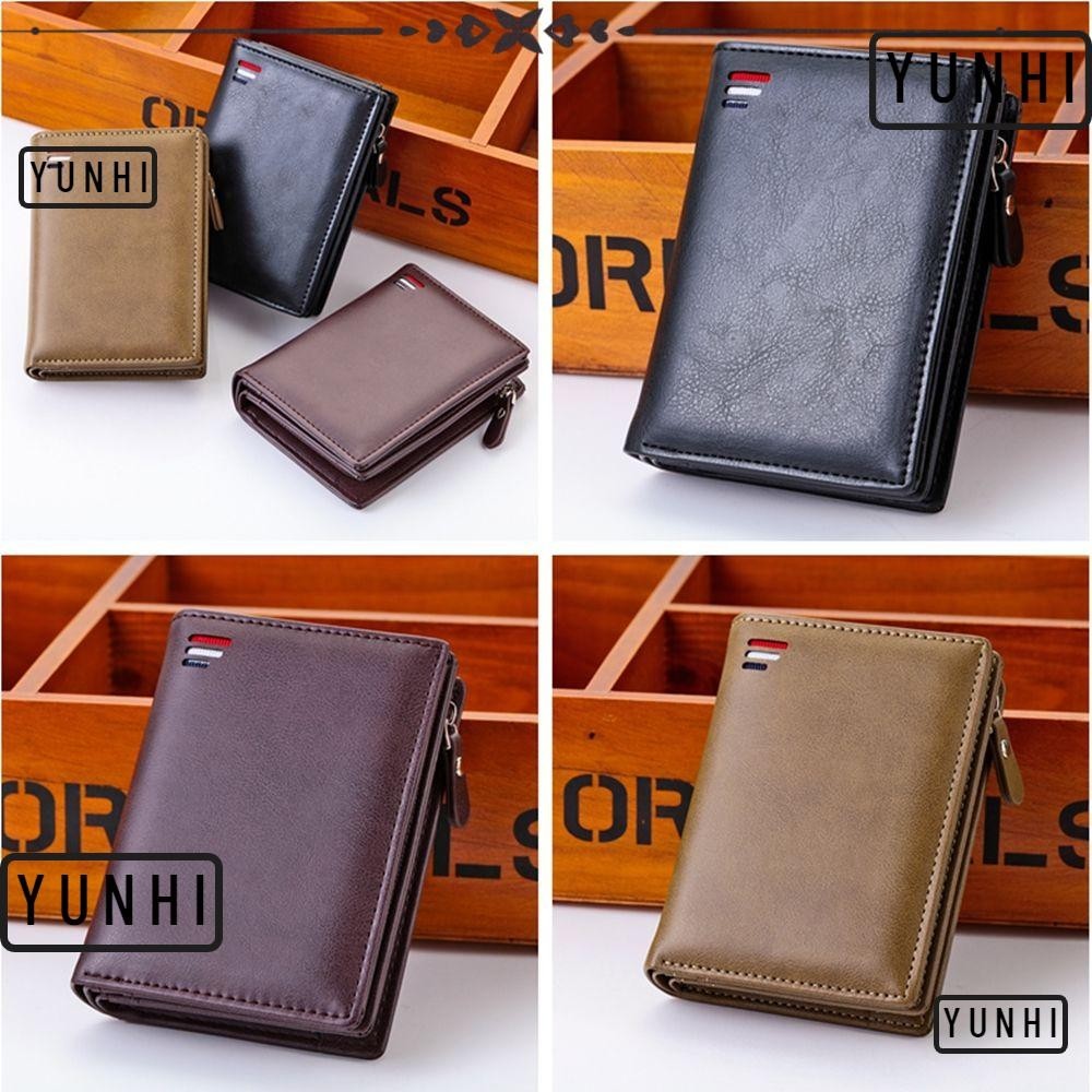 Yunhi Mens Leather Wallet Practical Business Wallets ID Card Holder