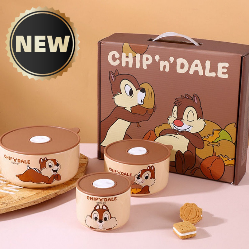 Graby2024 Disney Chip n Dale ชามเซรามิค ชามเก็บสด ชามข้าว ชามซุป ทนอุณหภูมิสูง ชามเก็บสด หอพักนักศึก