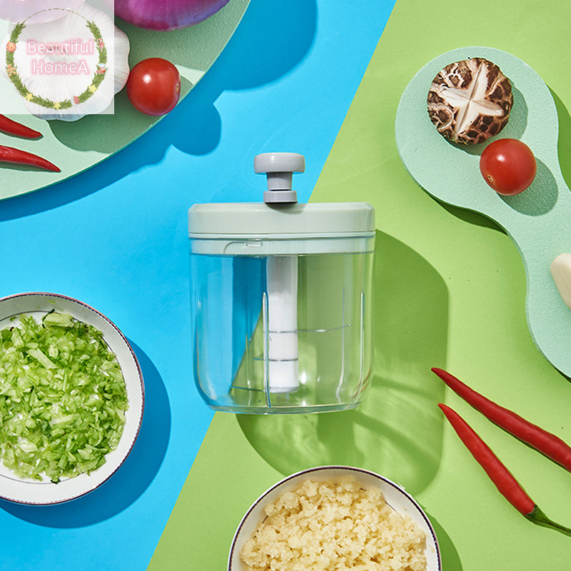 Beautifulhomea Manual Chopper สําหรับผักผลไม ้ หัวหอมพริกไทย Chopper ดึง Mincer เครื ่ องปั ่ นผสมกระเทียม Crusher อุปกรณ ์ ครัว VN