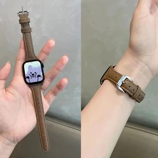 Nistart หนังระบายอากาศ smart Watch สําหรับ Apple Watch 49/44/40/42 มม.41 มม.45 มม.38 มม.,ใหม่ slim หนังผู้หญิงสร้อยข้อมือเหมาะสําหรับ iWatch Ultra2 ultra 9 8 7 6 5 SE 4 3 2 1