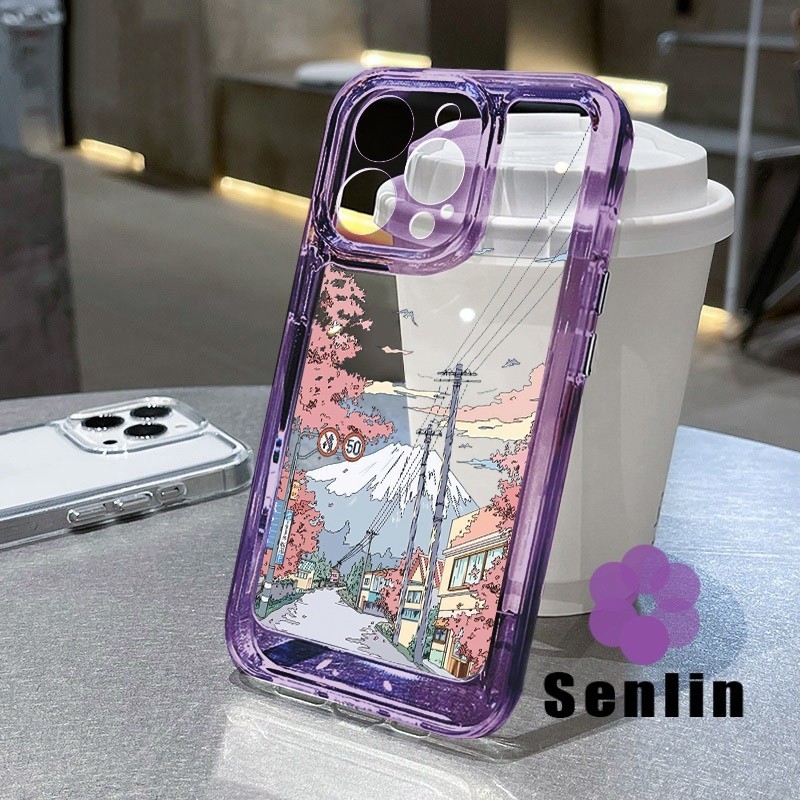 สีชมพู premium View roadside roads Parear เคสโทรศัพท์สําหรับ OPPO A5i Pro C65 A3S A9 2020 A5 A16 A31