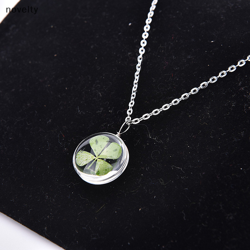 Nly Real Green Lucky Shamrock Four Leaf Clover รอบจี ้ สร ้ อยคอเพื ่ อน Gift, N