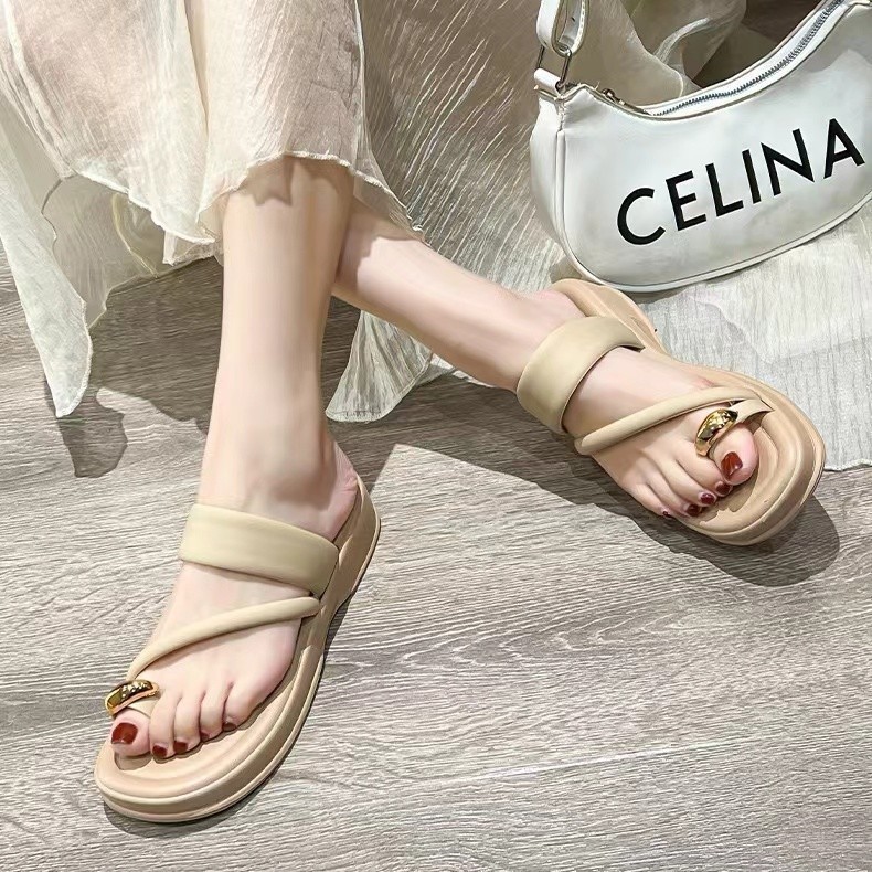 Destin🩰พร้อมส่งจากไทย🛒  (LT-3089)แฟชั่นรองเท้าผู้หญิง ฮิตที่สุด สวยสไตล์เกาหลี ยางEVA หูคีบ ใส่สบาย