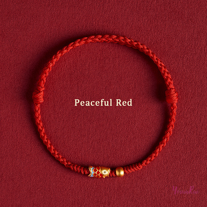 YosunRui] แฟชั่น Hand Koi Fish Lucky สร้อยข้อมือกําไลข้อมือทอมือสําหรับผู้หญิง Best Friends Lovers ขนาดปรับสร้อยข้อมือของขวัญใหม่