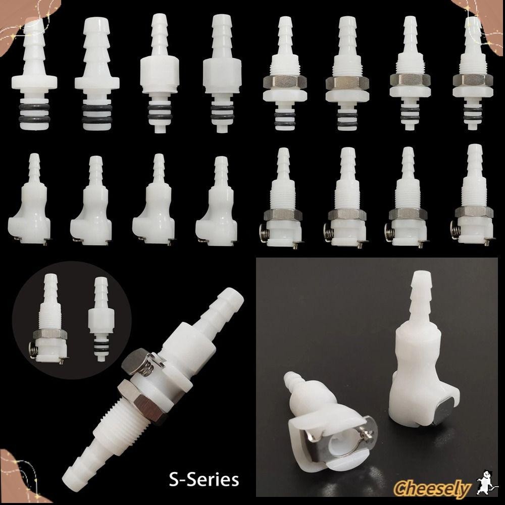 Cheesely 1 ชิ้นท่อ Barb Valved, ชายหญิงตัดการเชื่อมต่อข้อต่อท่อ,ทนทาน 3/16 1/4 Quick Shut- Tube Connector Quick Coupler สําหรับท่อหลอด