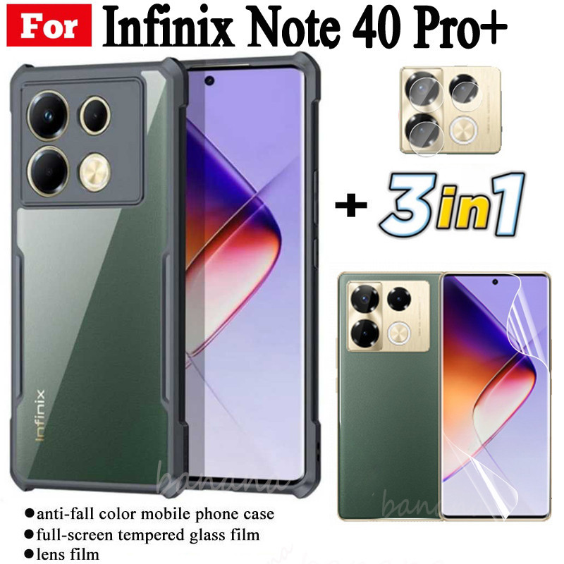 3 in 1 infinix Note 40 Pro+ เคสโทรศัพท์มือถือป้องกันการล่มสลายสําหรับ infinix Note 40Pro 4G 5G Note 