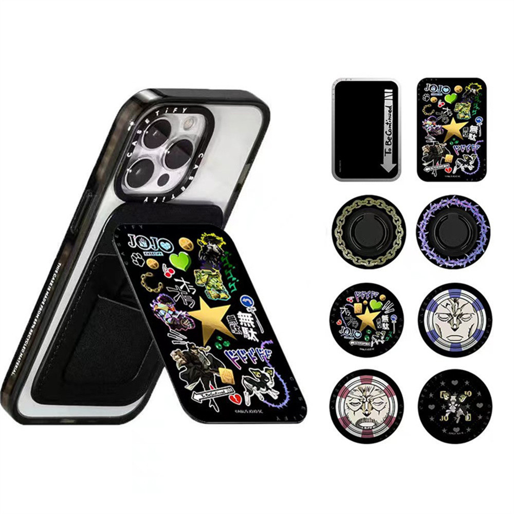 Casetifg Joint อะนิเมะ JOJO Series Cardholder ขาตั้ง Super แหวนแม่เหล็กหัวเข็มขัดสําหรับ iPhone คุณภาพสูง Universal Mobile แบบพกพาผู้ถือ Samsung