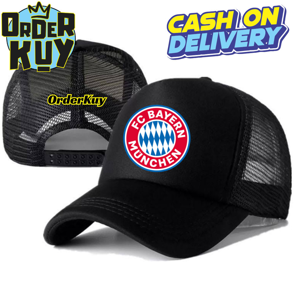 Orderkuy BAYERN MUNCHEN Trucker Hat - BAYERN MUNCHEN Distro Hat Logo - BAYERN MUNCHEN Premium Hat - 