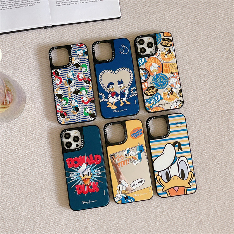 Donald Duckcasetify Mirror Casing เคส iPhone สําหรับ iPhone 15 Pro MAX 14 11 12 13 XS MAX น่ารักกันกระแทกโทรศัพท์ปกอ่อน