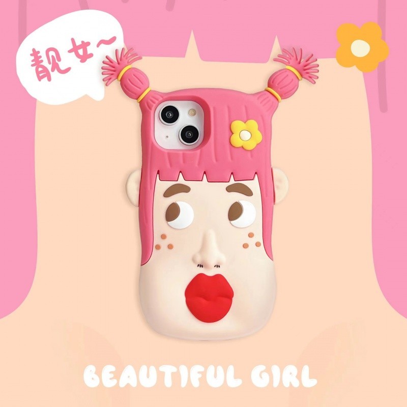 3d สนุกผู ้ หญิงสวยซิลิโคนสําหรับiPhone 11 12 13 14 15 Pro Max Anti DROPฝาครอบนุ ่ มสําหรับiPhone14กรณี