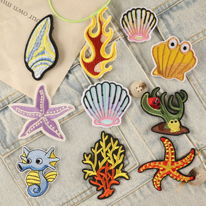 Pro Patch Store การ์ตูน Ocean Shell Series DIY เย็บปักถักร้อยแพทช์สําหรับสติกเกอร์เย็บปักถักร้อยแพทช