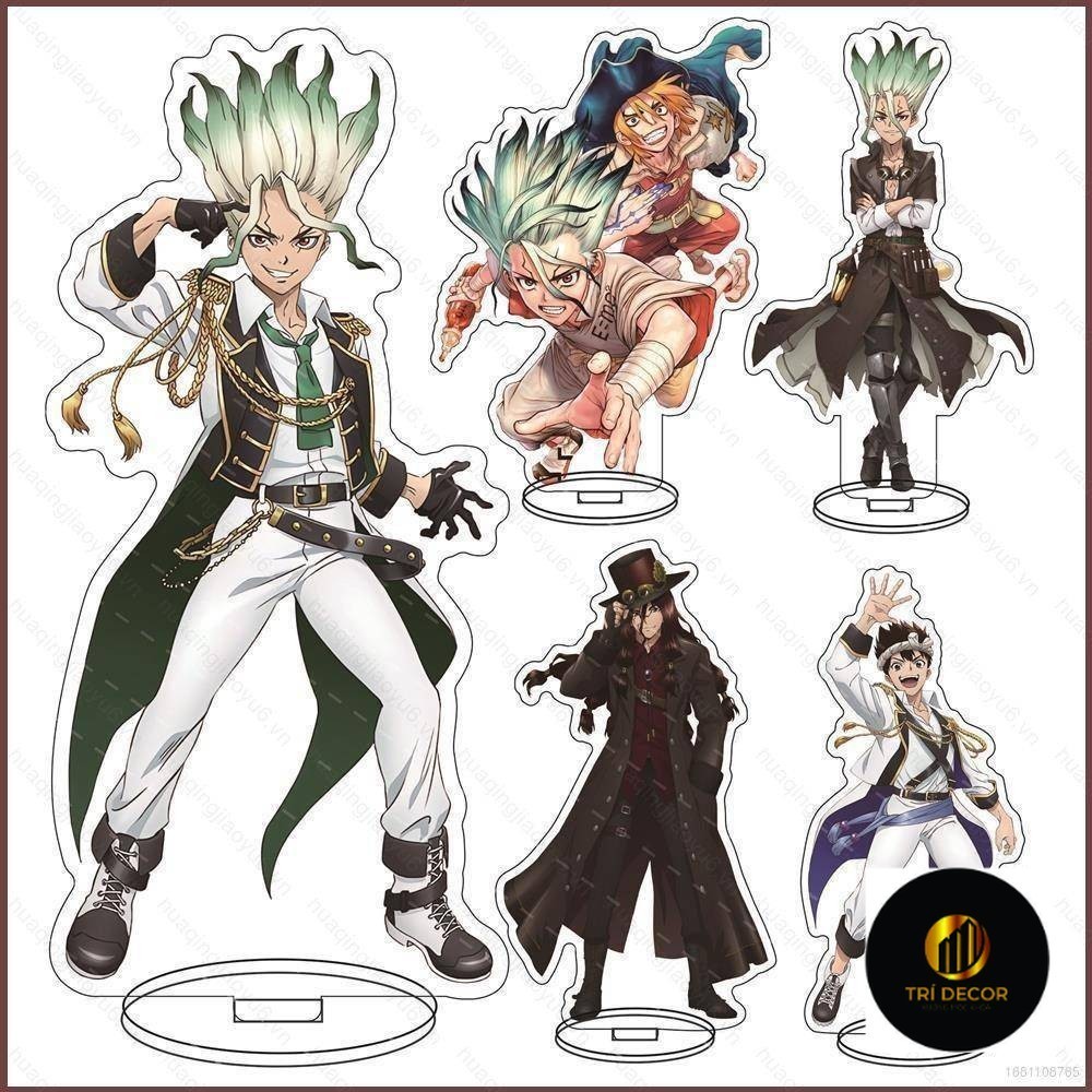 Dr.stone รูปของเล่นคอสเพลย์อะคริลิคขาตั้งอะนิเมะผู้ถือแผ่น Senkuu Ishigami ตกแต่งบ้านของขวัญคอลเลกชัน