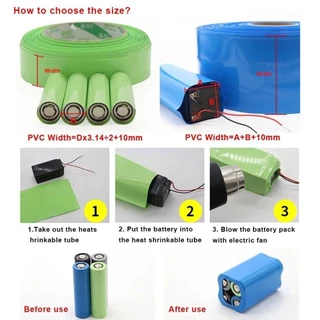 PROS 1 เมตร/แพ็คหดฟิล์ม, Li-ion Wrap PVC ท่อหดความร้อน, กว้าง 70-200 มม.หลายขนาด 18650 แบตเตอรี่แพ็คเทปแขน