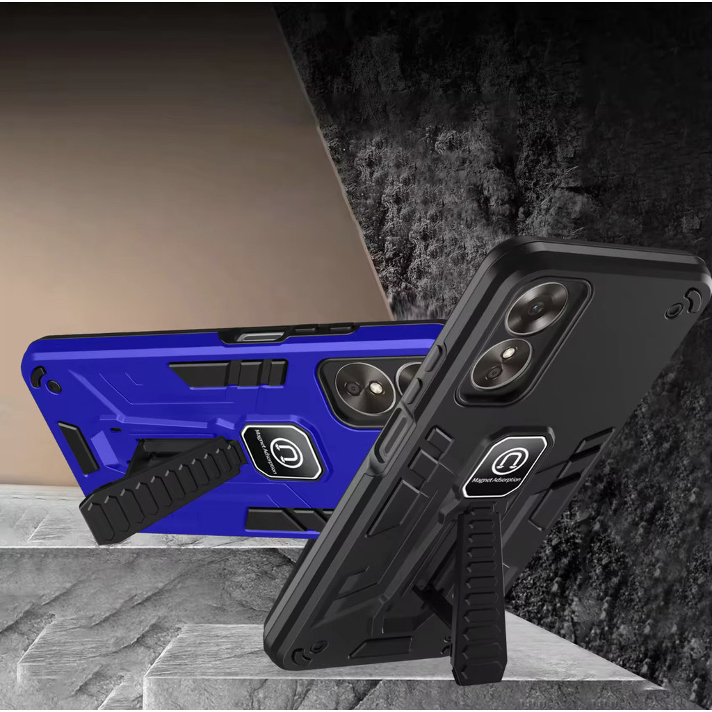 เคสมือถือออฟโบ้ Case for OPPO A77 5G/A57 5G/A57 4G/A77S เคสmag-net แม่เหล็กหุ่นยนต์ มีขาตั้ง ตั้งได้