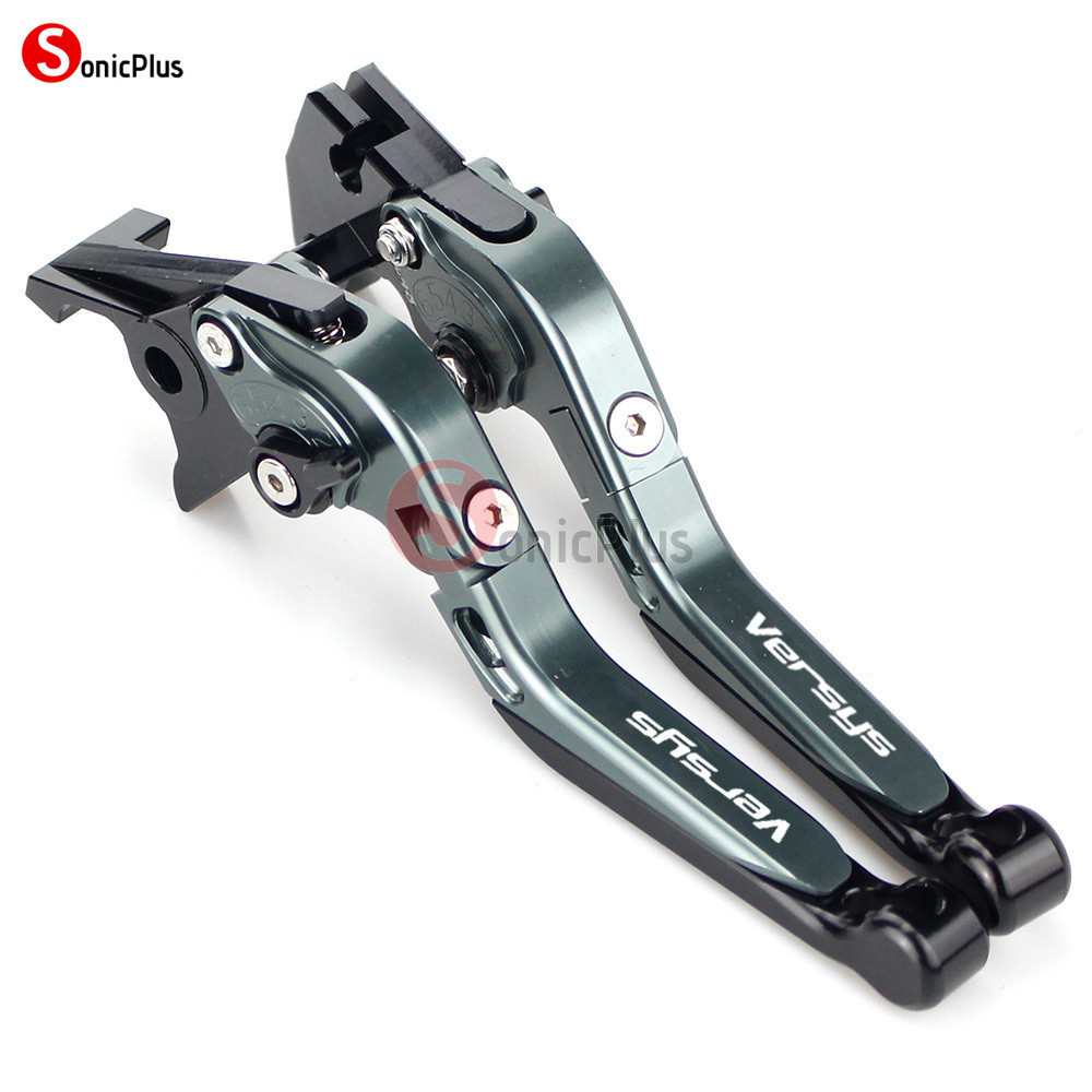 สําหรับ Kawasaki Versys 650 CC VERSYS650 2009-2014 อุปกรณ ์ เสริมรถจักรยานยนต ์ CNC 6 Stage ปรับพับขยายเบรคคลัทช ์ Lever โลโก ้