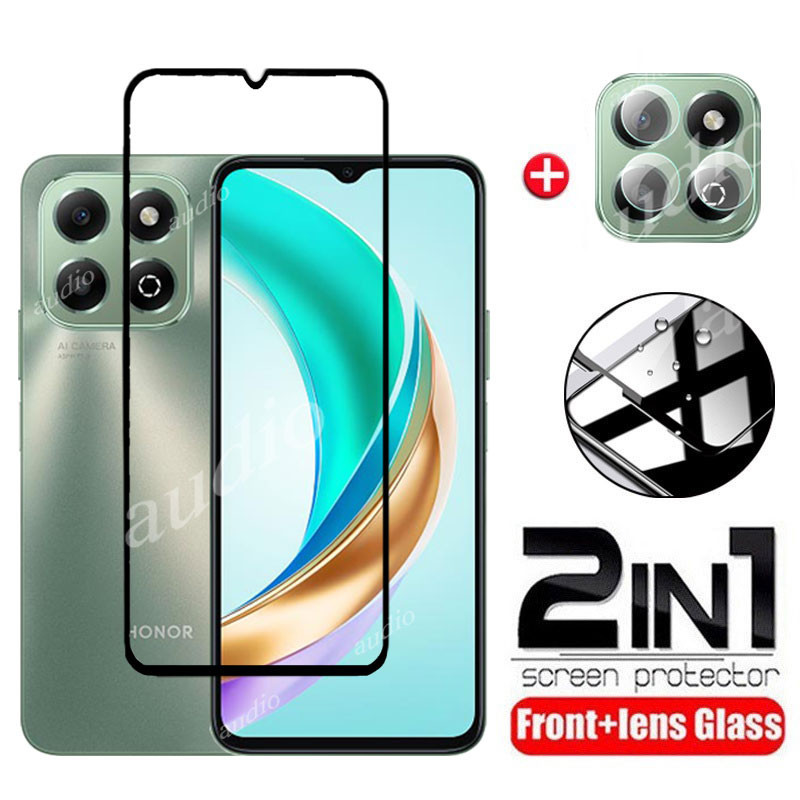 2in1 ฟิล์มกระจกนิรภัยสําหรับ Honor x6B 4G 2024 ป้องกันหน้าจอ Soft HD เลนส์กล้องฟิล์มสําหรับ Honar Ho