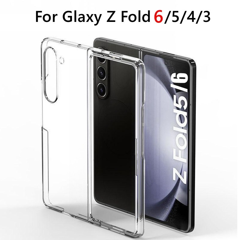 เคสโปร ่ งใสสําหรับ Samsung Galaxy Z พับ 6 5 4 3 Hard PC กันกระแทกด ้ านหลังโทรศัพท ์ สําหรับ Sansung Z Fold6 Fold5 Ultra บางกรณี