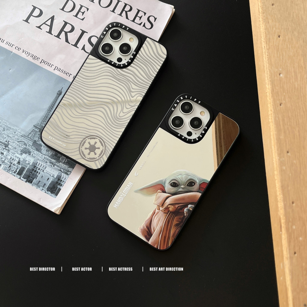 Casetif Cool Star Wars Mandalorians แฟชั่นกระจกสําหรับ IPhone 12 13 Mini 11 12 13 14 15 16 Pro Max 15 Plus XR X XS Max คุณภาพสูง Hard กันกระแทกปลอกการ์ตูนตลกปก