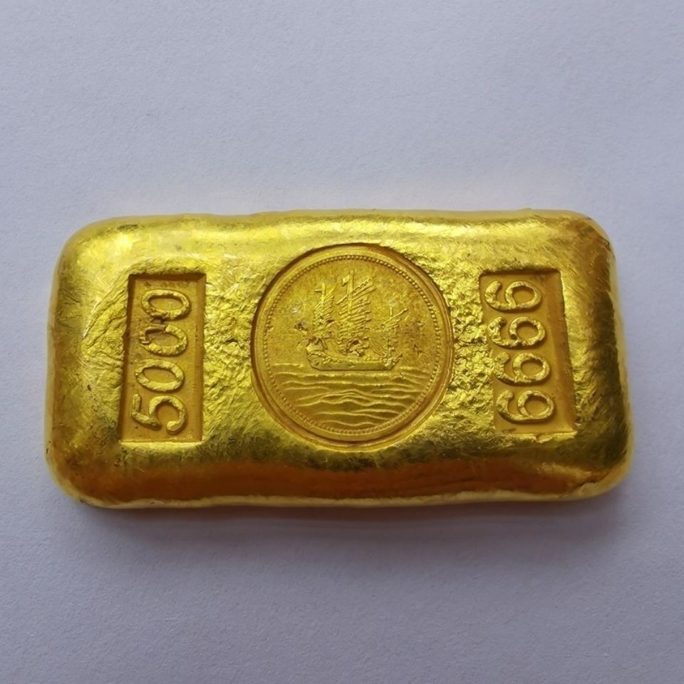 ประเทศสาธารณรัฐจีน Smooth Sailing Gold Bar Gold Ingot Gold Ingot ทองเหลือง Gilt Solid Gold Bar Collection 24/6 * 16