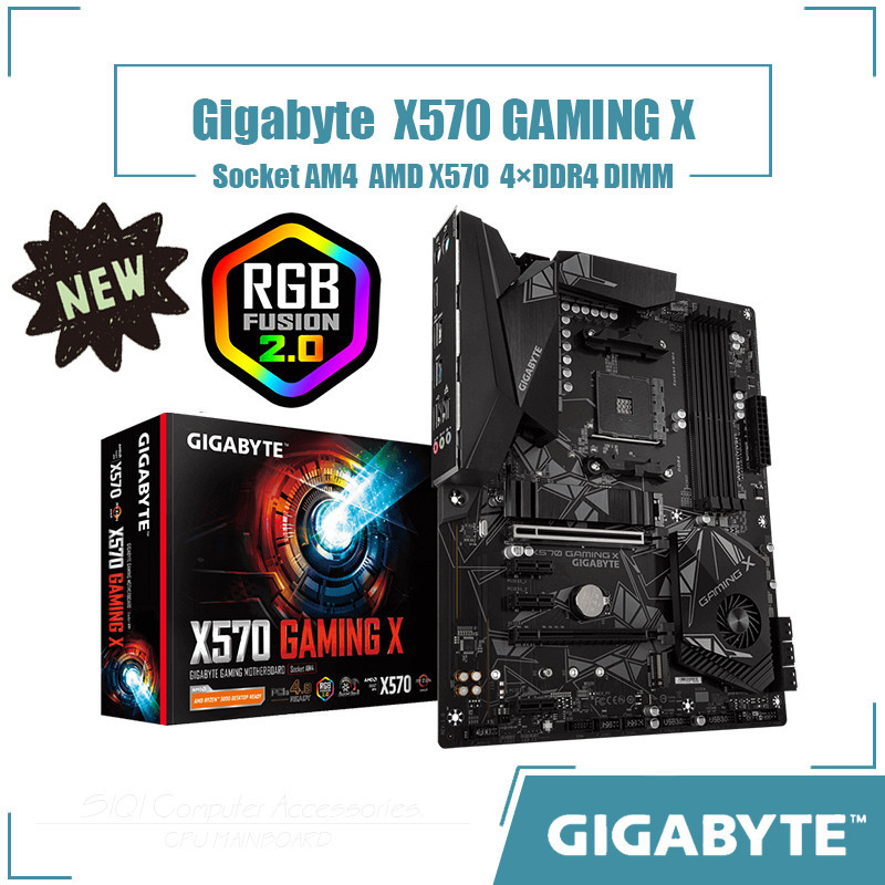 [ใหม่] Gigabyte X570 GAMING X ซ็อกเก็ตเมนบอร์ด AM4 4xDDR4 DIMM โดยใช้ชิปเซ็ต AMD X570 ATX 128GB