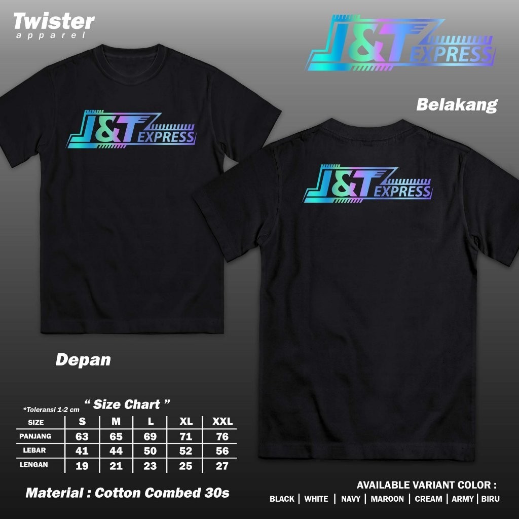เสื้อยืด J&T Express เสื้อสะท้อนแสง Courier JNT ผ้าฝ้ายสะท้อนแสง Combed 30s Expedition Package - TWA4623